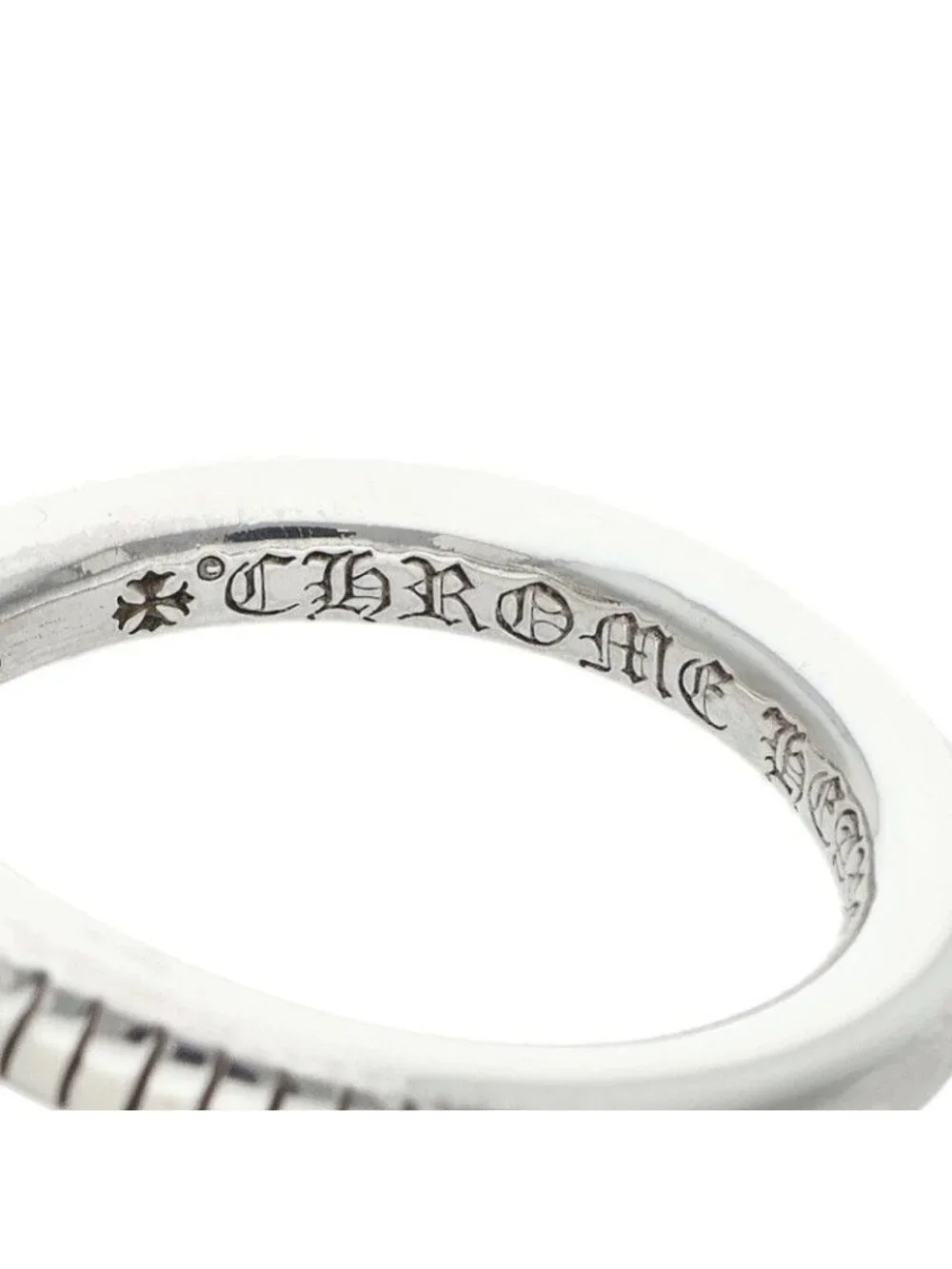 Chrome Hearts Nail Crsball Cross Ball Silver Ring